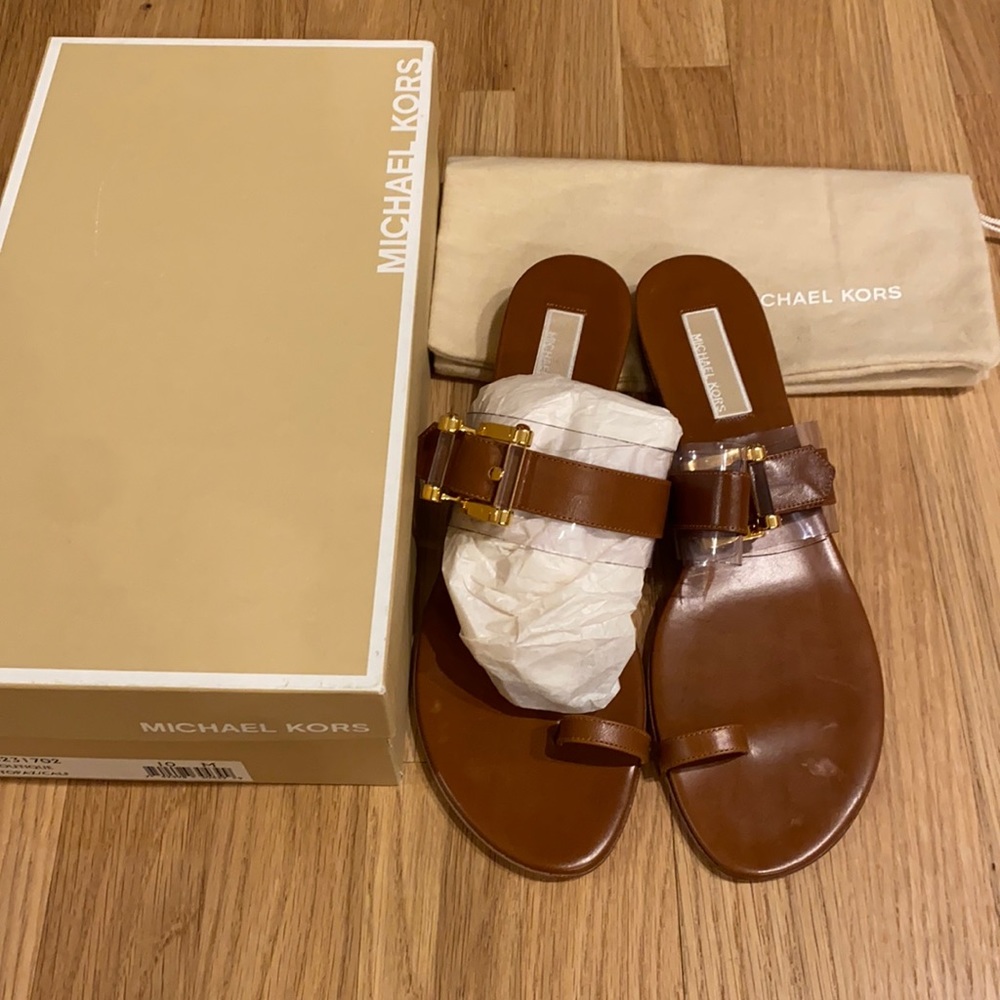 NWB Michael Kors Leather Sandals W Size 10